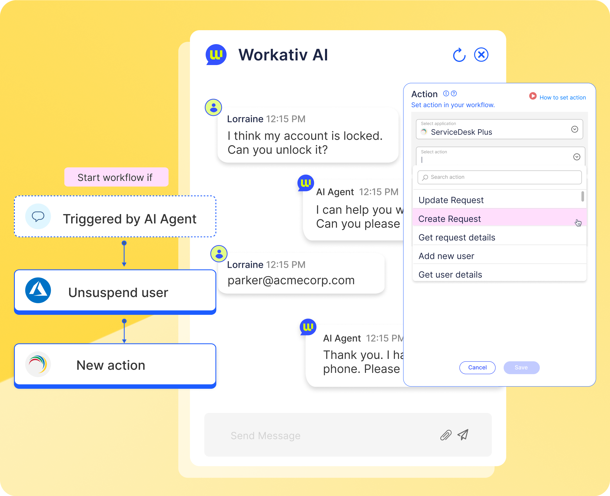 screenshot of Workativ Assistant